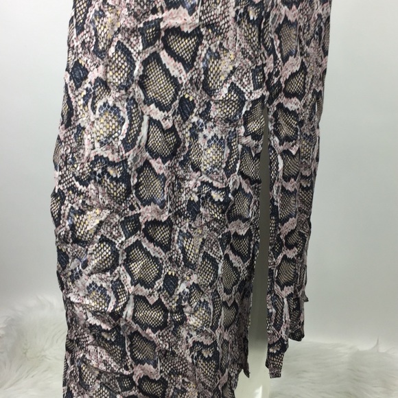 AllSaints Tate Misra Snake Print Maxi Dress Asymmetric - Picture 12 of 16